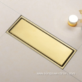 brushed gold tile insert design floor drain